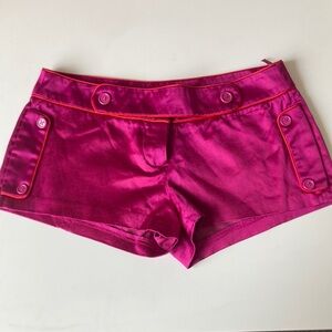 Pinko USA size 4 made in Italy tiny fuchsia and red mini shorts
